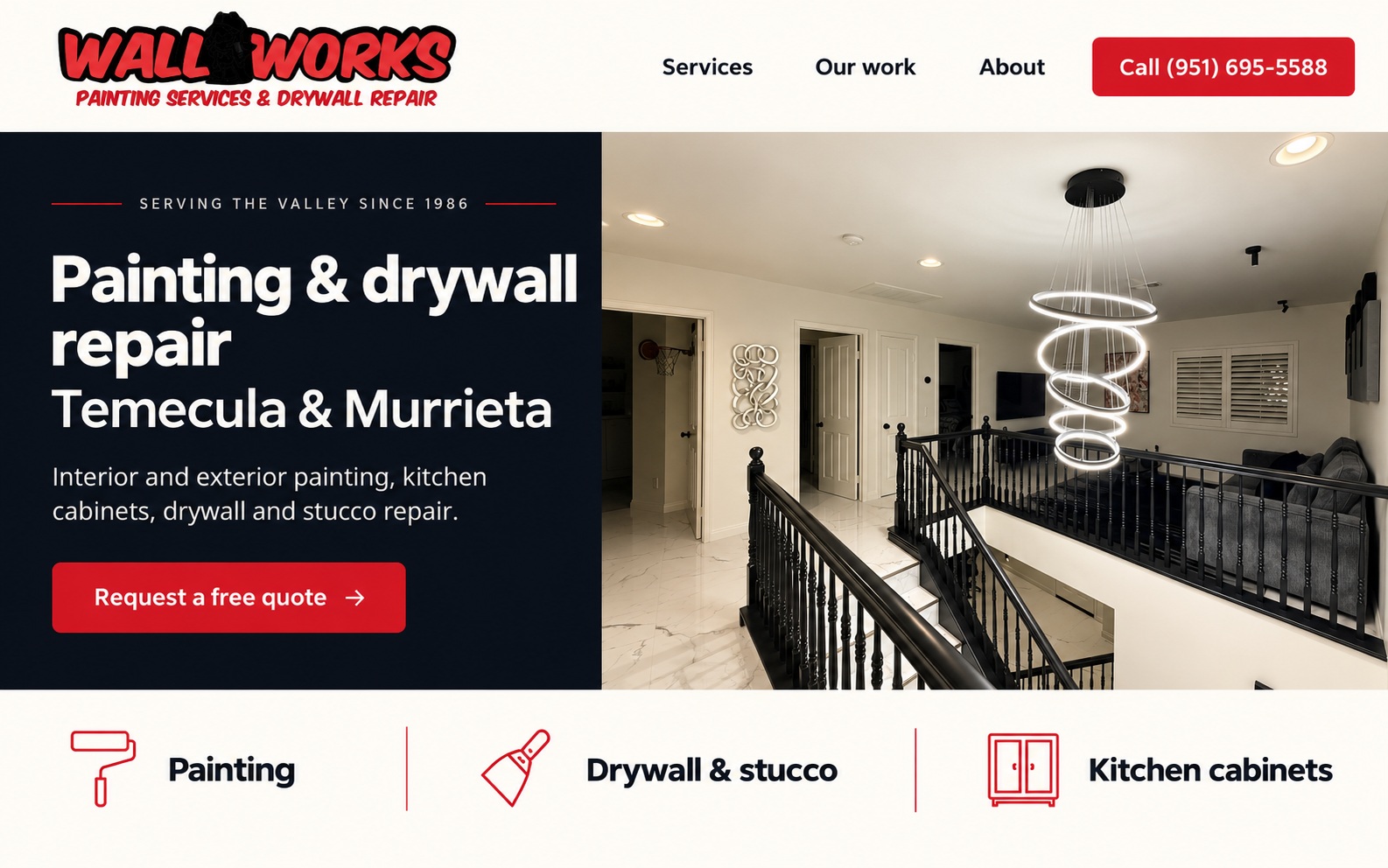 Proposed Wall Works homepage preview